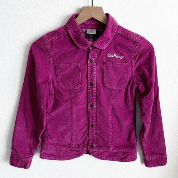 Carhartt Jacket Girls‎ 12 Purple Embroidered Carhartt Spell Out Outdoor Flawed - Picture 1 of 16
